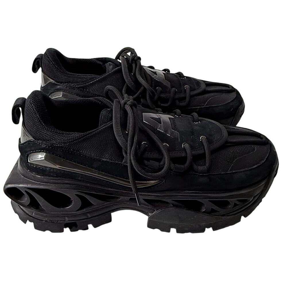 Acupuncture Ginger Lion Sneakers Mens sz 9 Black Minimalist Punk Streetwear